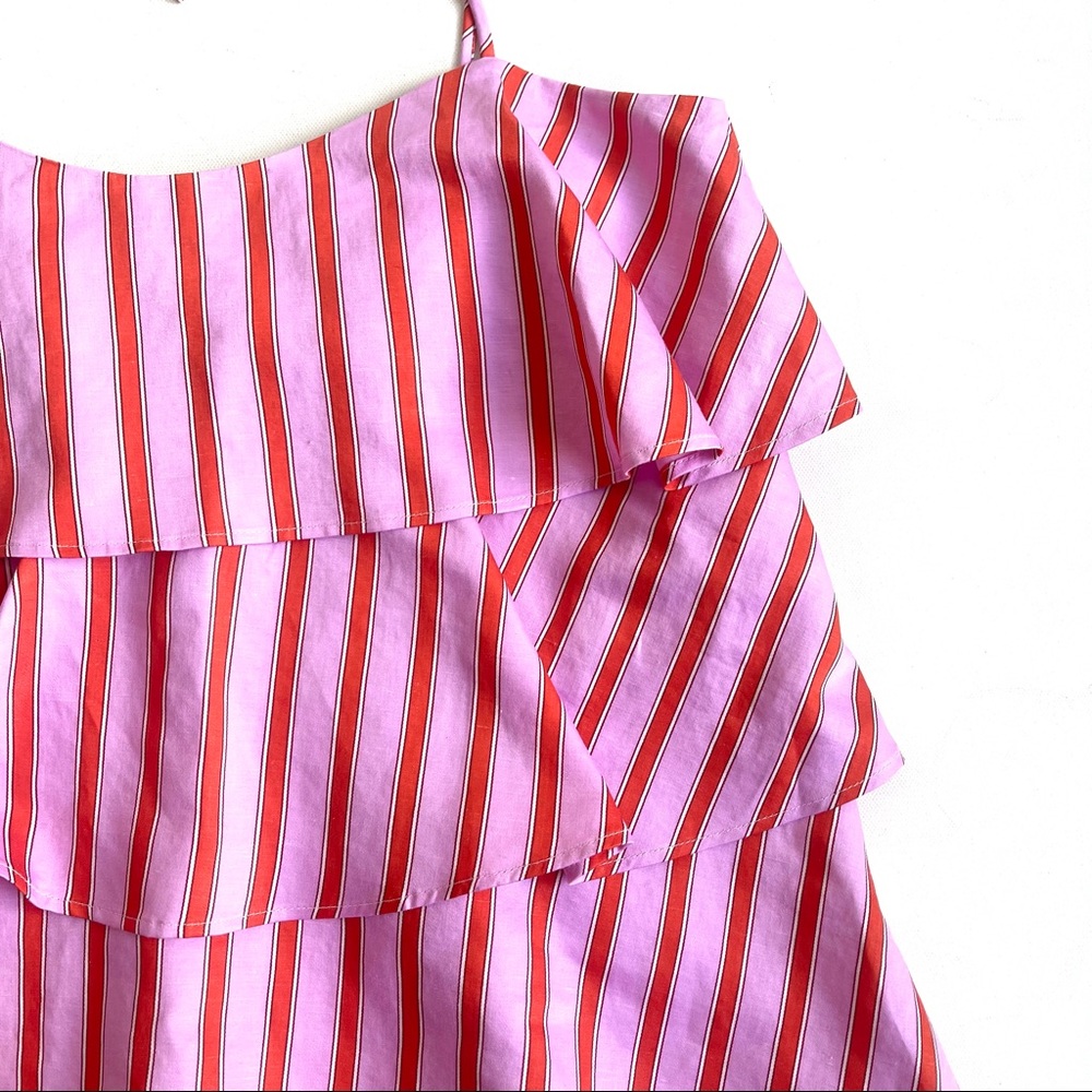 MDS Stripes Pink/Orange Ruffle Tank - Picture 3 of 7